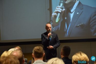 Otwarcie konferencji otwarcia projektu przez Adama Chodzińskiego - Dyrektora Wojewódzkiego Szpitala Specjalistycznego w Białej Podlaskiej